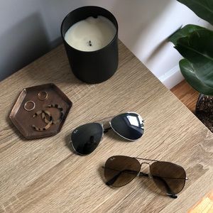 Ray Ban Gunmetal/Brown Aviators